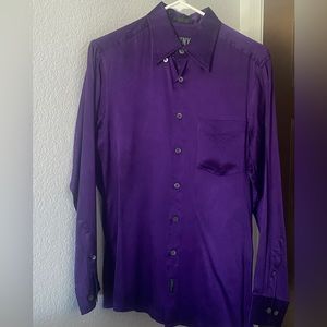 DKNY silk dress shirt in purple (size s)